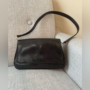 90s/00s Liz Claiborne Black faux Leather Shoulder Bag